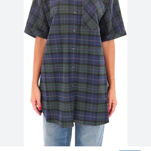 Armani Exchange Women’s Plaid Button-Up Shirt/Dress Size XS - Picture 1 of 11
